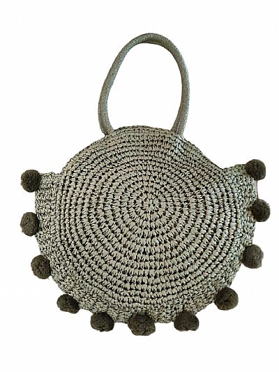 ΓΥΝΑΙΚΕΙΑ ΨΑΘΙΝΗ ΤΣΑΝΤΑ ΩΜΟΥ ΠΡΑΣΙΝΗ ΜΕ ΔΙΑΚΟΣΜΗΤΙΚΑ ΦΟΥΝΤΑΚΙΑ