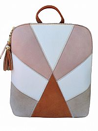 ΓΥΝΑΙΚΕΙΟ ΣΑΚΙΔΙΟ BACKPACK ΚΑΦΕ ΤΑΜΠΑ ΜΕ ΡΟΖ ΚΑΙ ΛΕΥΚΟ