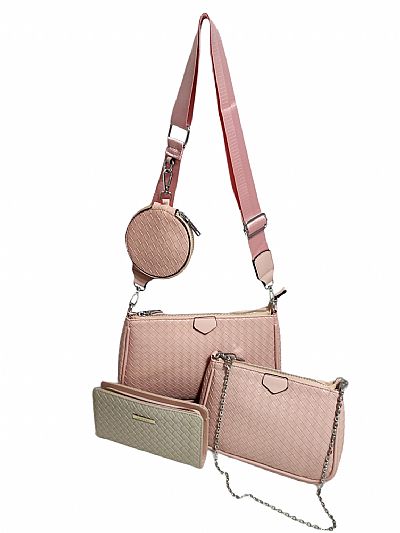 ΣΕΤ ΓΥΝΑΙΚΕΙΑ ΤΣΑΝΤΑ ΧΙΑΣΤΙ*ΒΡΑΔΙΝΟ ΤΣΑΝΤΑΚΙ*ΠΟΡΤΟΦΟΛΙ ΡΟΖ ΧΡΩΜΑ