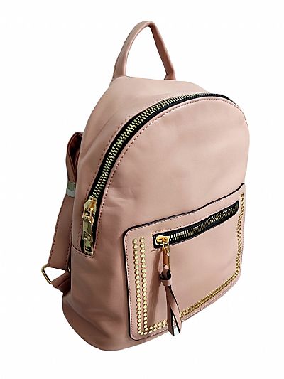 ΓΥΝΑΙΚΕΙΟ ΣΑΚΙΔΙΟ ΠΛΑΤΗΣ ΡΟΖ ΧΡΩΜΑ ΜΕ ΤΡΟΥΚΣ