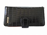 ΓΥΝΑΙΚΕΙΟ ΠΟΡΤΟΦΟΛΙ ΔΕΡΜΑΤΙΝΟ  ΜΑΥΡΟ ΧΡΩΜΑ ΜΕ ΧΡΩΜΑΤΙΣΤΟ ΕΣΩΤΕΡΙΚΟ