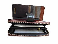 ΓΥΝΑΙΚΕΙΟ ΠΟΡΤΟΦΟΛΙ ΔΕΡΜΑΤΙΝΟ  ΜΑΥΡΟ ΧΡΩΜΑ ΜΕ ΧΡΩΜΑΤΙΣΤΟ ΕΣΩΤΕΡΙΚΟ