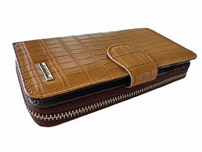 ΓΥΝΑΙΚΕΙΟ ΠΟΡΤΟΦΟΛΙ ΔΕΡΜΑΤΙΝΟ  ΚΙΤΡΙΝΟ ΧΡΩΜΑ ΜΕ ΧΡΩΜΑΤΙΣΤΟ ΕΣΩΤΕΡΙΚΟ