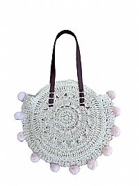 ΓΥΝΑΙΚΕΙΑ ΨΑΘΙΝΗ ΤΣΑΝΤΑ ΩΜΟΥ ΜΠΕΖ ΜΕ ΔΙΑΚΟΣΜΗΤΙΚΑ ΦΟΥΝΤΑΚΙΑ