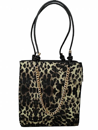 ΓΥΝΑΙΚΕΙΑ ΤΣΑΝΤΑ ΩΜΟΥ ANIMAL PRINT ΜΕ ΑΛΥΣΙΔΑ