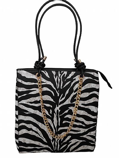 ΓΥΝΑΙΚΕΙΑ ΤΣΑΝΤΑ ΩΜΟΥ ANIMAL PRINT ZEBRA ΜΕ ΑΛΥΣΙΔΑ