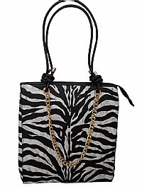 ΓΥΝΑΙΚΕΙΑ ΤΣΑΝΤΑ ΩΜΟΥ ANIMAL PRINT ZEBRA ΜΕ ΑΛΥΣΙΔΑ