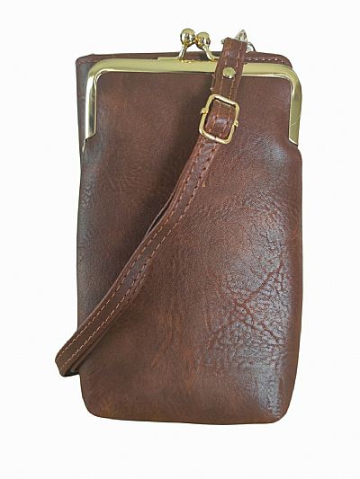 ΓΥΝΑΙΚΕΙΟ ΤΣΑΝΤΑΚΙ  ΜΕ ΘΗΚΗ ΓΙΑ ΤΟ ΚΙΝΗΤΟ ΣΚΟΥΡΟ ΚΑΦΕ ΧΡΩΜΑ ΜΕ ΚΛΙΠ