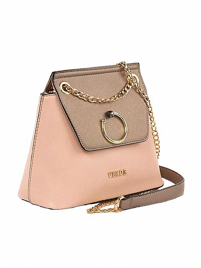 ΤΣΑΝΤΑΚΙ VERDE ΧΙΑΣΤΙ ΔΙΧΡΩΜΟ ΡΟΖ ΚΑΦΕ