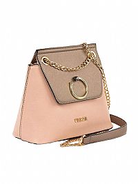 ΤΣΑΝΤΑΚΙ VERDE ΧΙΑΣΤΙ ΔΙΧΡΩΜΟ ΡΟΖ ΚΑΦΕ