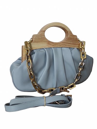 ΓΥΝΑΙΚΕΙΑ ΤΣΑΝΤΑ ΧΕΙΡΟΣ-ΧΙΑΣΤΙ ΓΑΛΑΖΙΑ ΜΕ ΞΥΛΙΝΕΣ ΛΑΒΕΣ